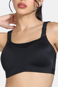Zelocity High Impact Quick Dry Sports Bra - Jet Black — thumbnail 8